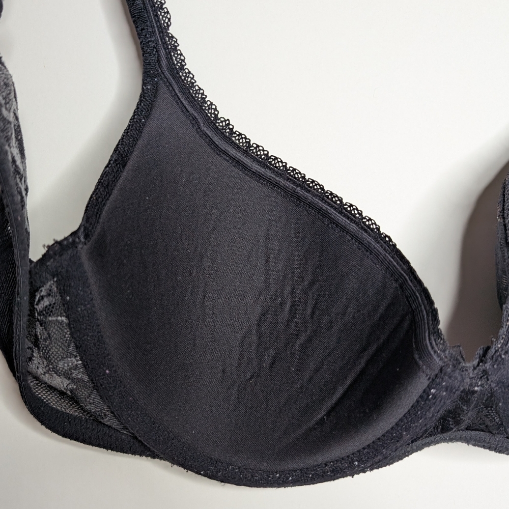 Victoria's Secret Women's Lined Demi Bra Tan with Black Floral Lace Size 34B - Picture 14 of 16
